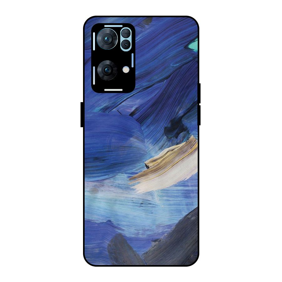Paint Brush Strokes Metal Back Case for Oppo Reno7 Pro 5G
