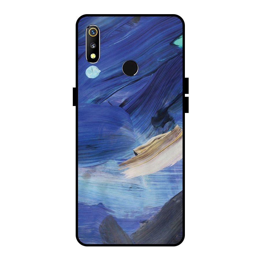 Paint Brush Strokes Metal Back Case for Realme 3i