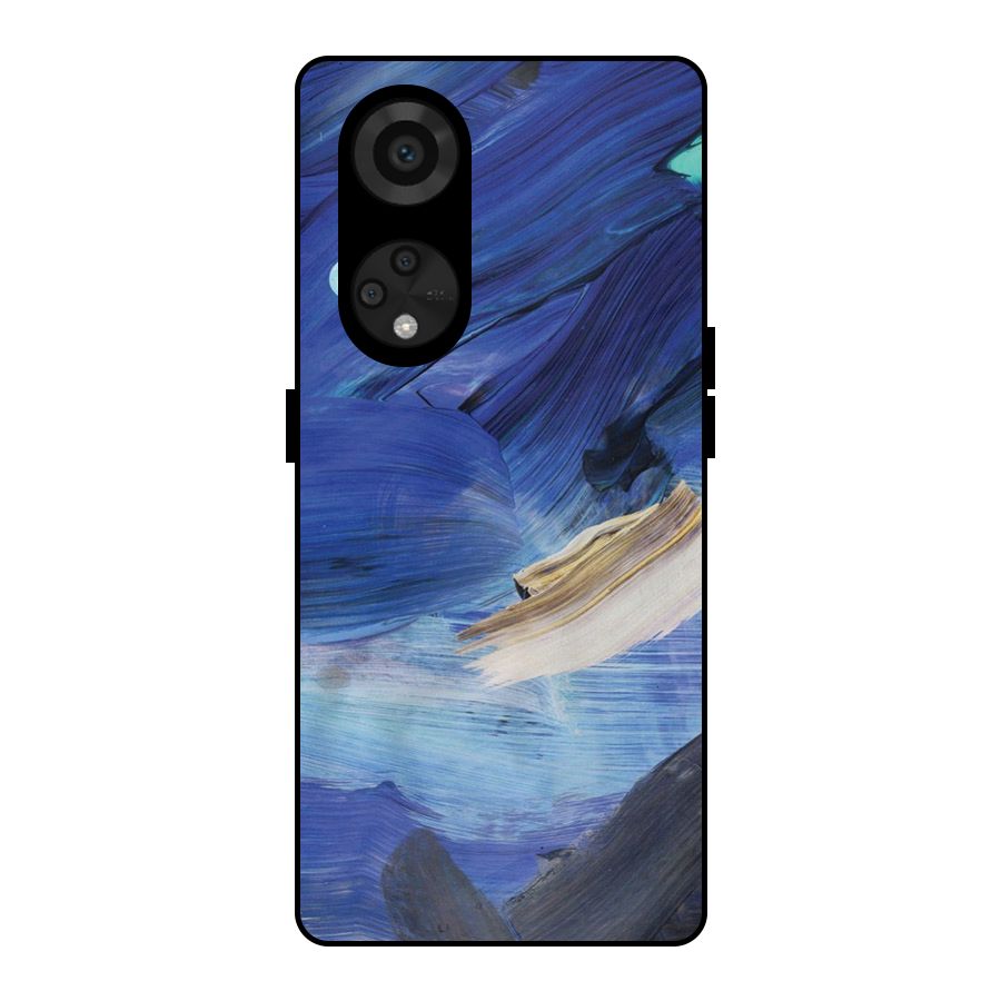 Paint Brush Strokes Metal Back Case for Reno8 T 5G