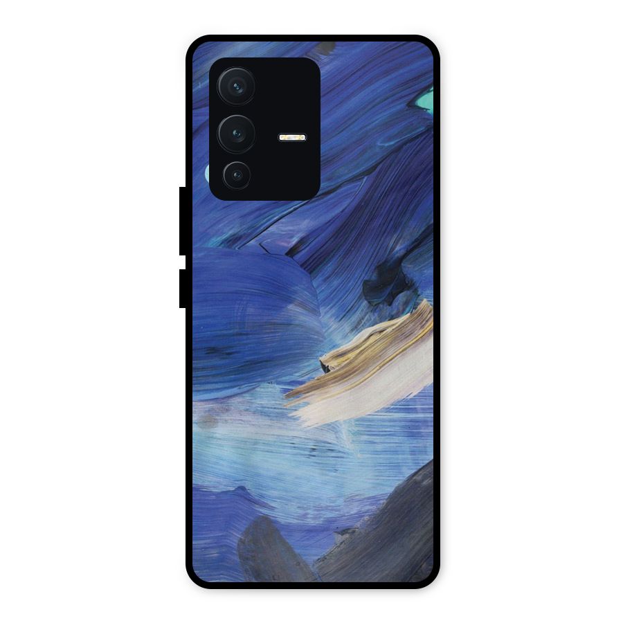 Paint Brush Strokes Metal Back Case for Vivo V23 5G