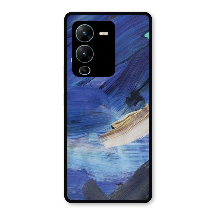 Paint Brush Strokes Metal Back Case for Vivo V25 Pro