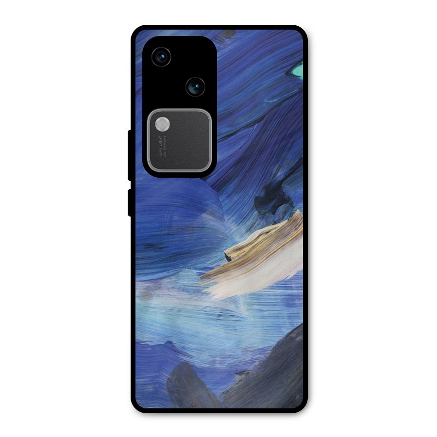 Paint Brush Strokes Metal Back Case for Vivo V30 Pro