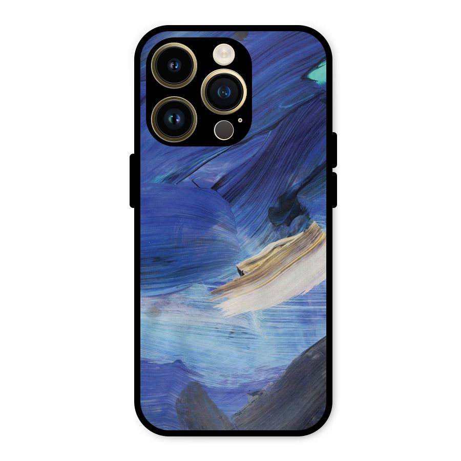 Paint Brush Strokes Metal Back Case for iPhone 14 Pro