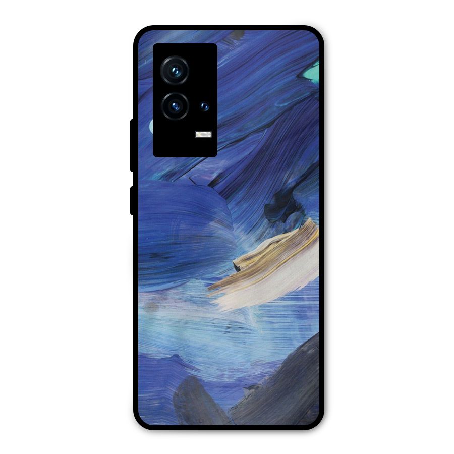 Paint Brush Strokes Metal Back Case for iQOO 9 5G