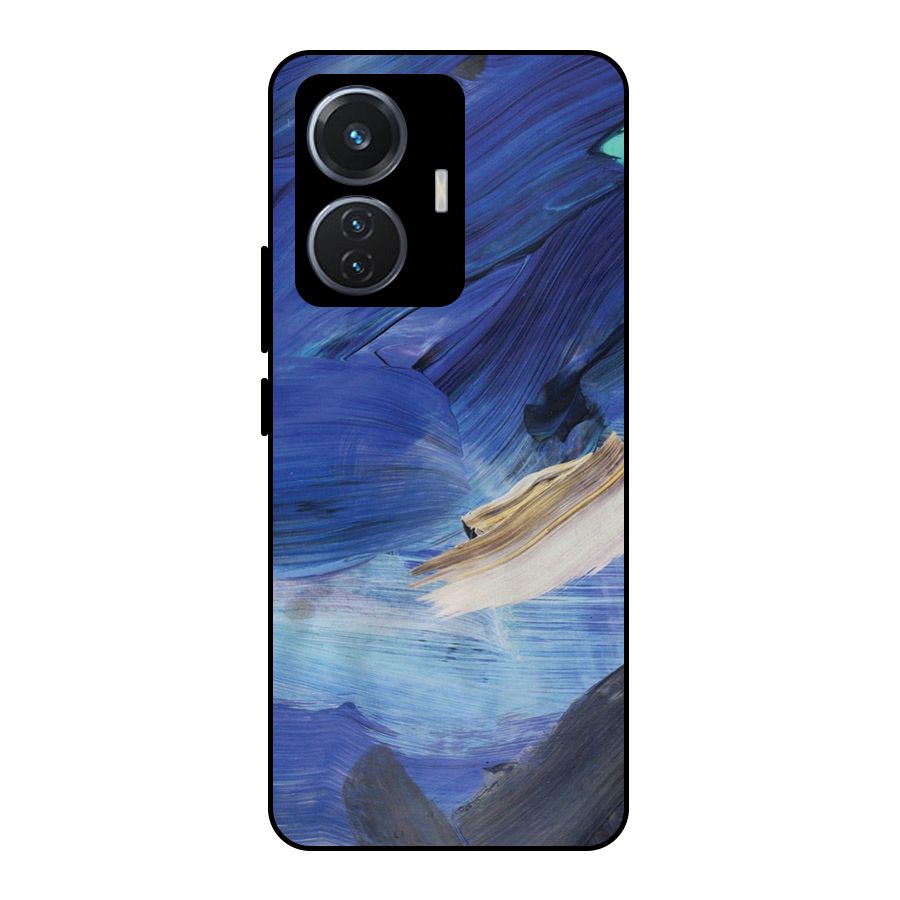Paint Brush Strokes Metal Back Case for iQOO Z6 44W