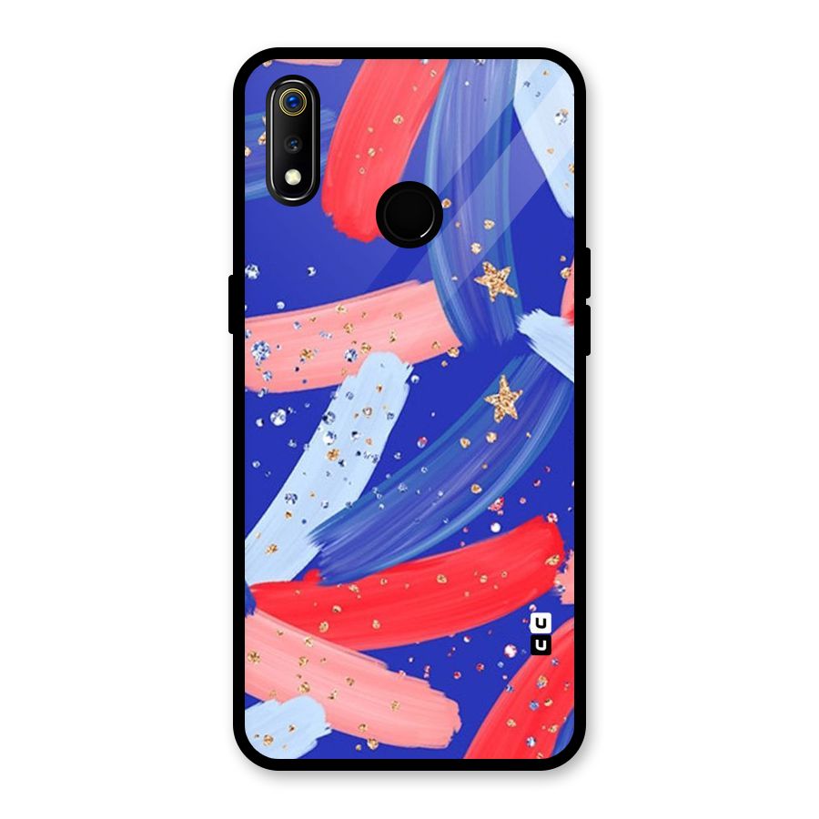 Paint Stars Glass Back Case for Realme 3