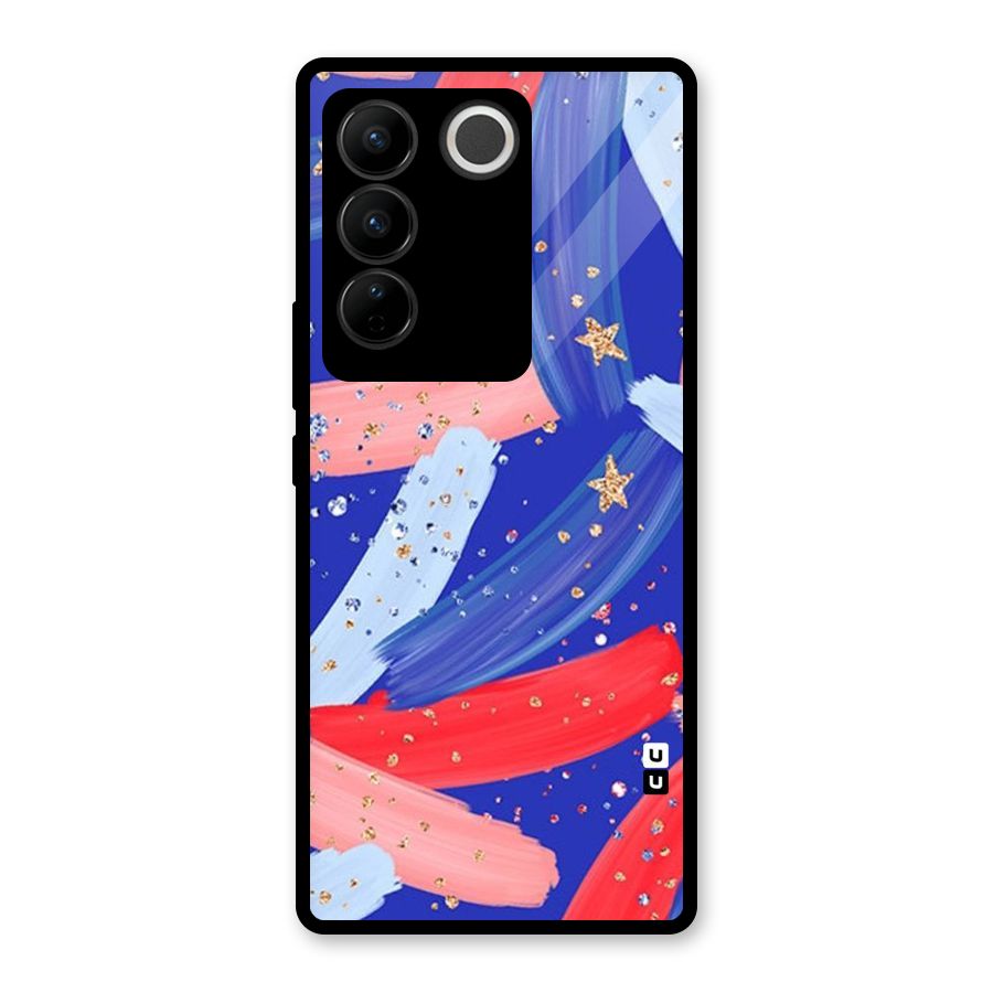 Paint Stars Glass Back Case for Vivo V27