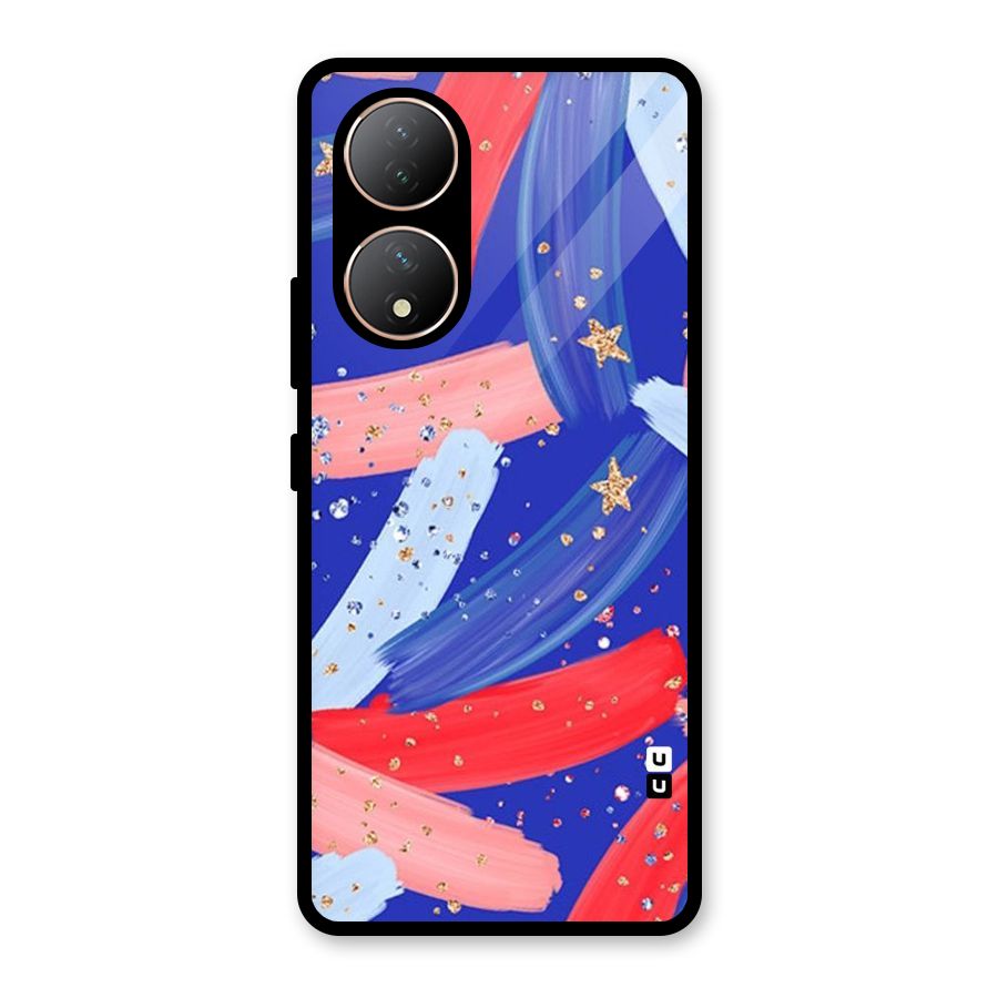 Paint Stars Glass Back Case for Vivo Y100A