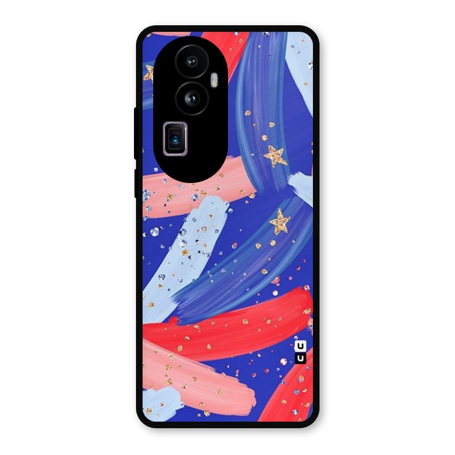 Paint Stars Metal Back Case for Oppo Reno10 Pro Plus