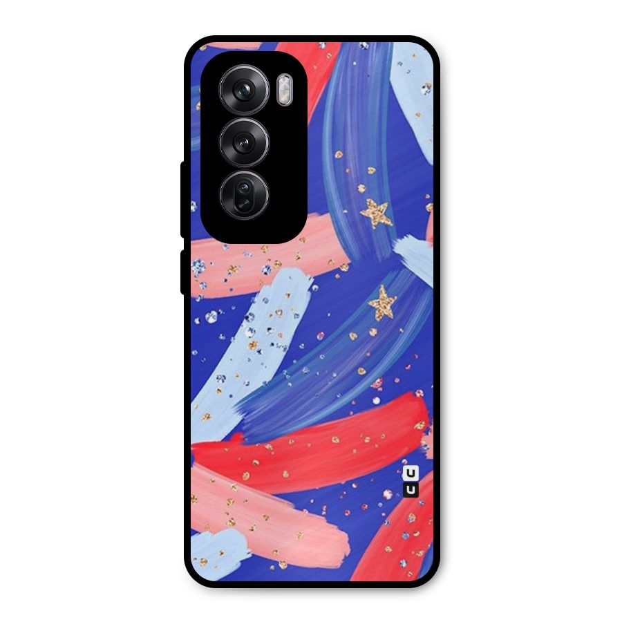 Paint Stars Metal Back Case for Oppo Reno12 Pro