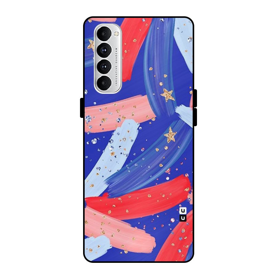 Paint Stars Metal Back Case for Oppo Reno4 Pro
