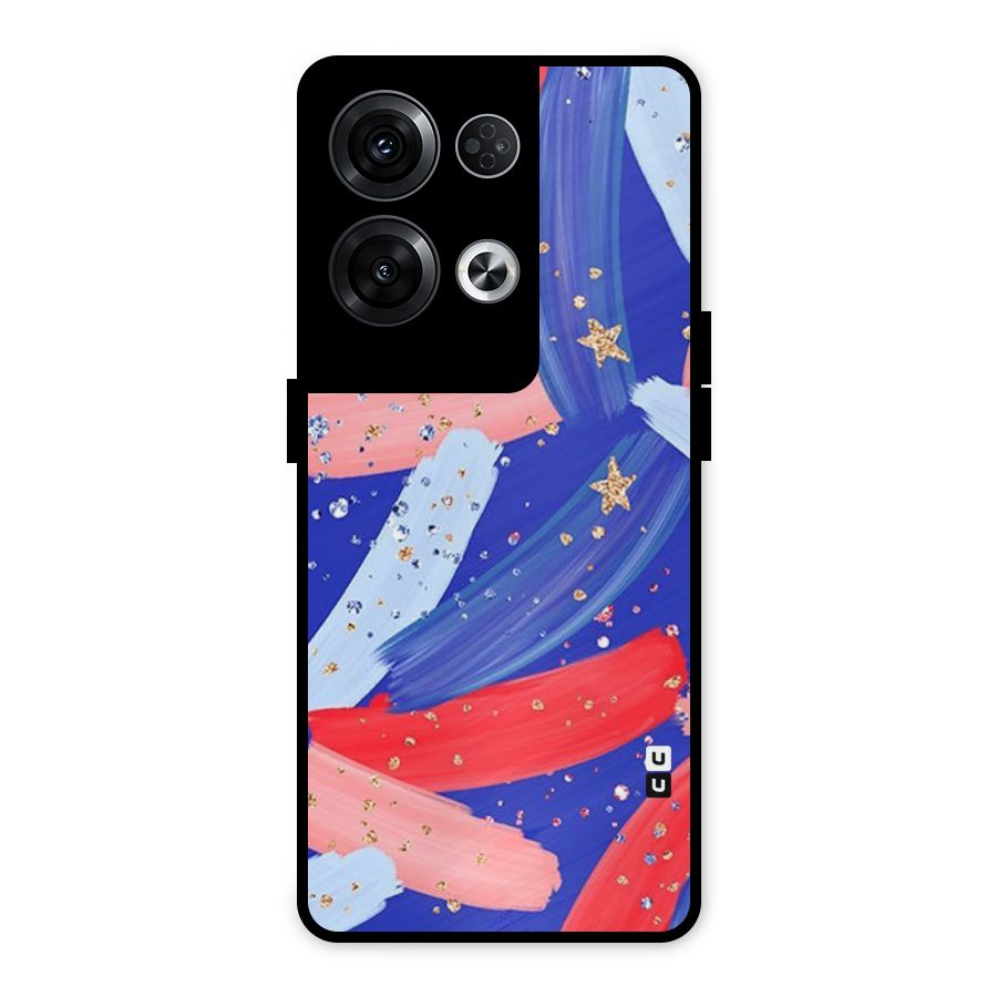 Paint Stars Metal Back Case for Oppo Reno8 Pro 5G