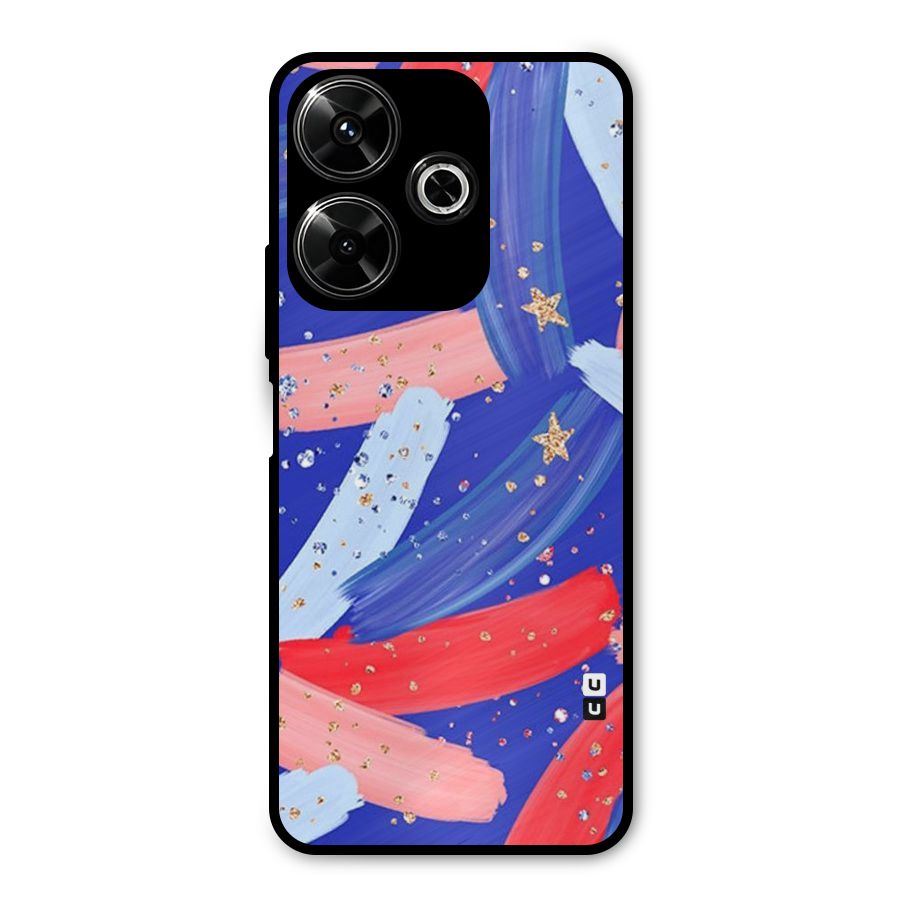 Paint Stars Metal Back Case for Poco M6 Plus