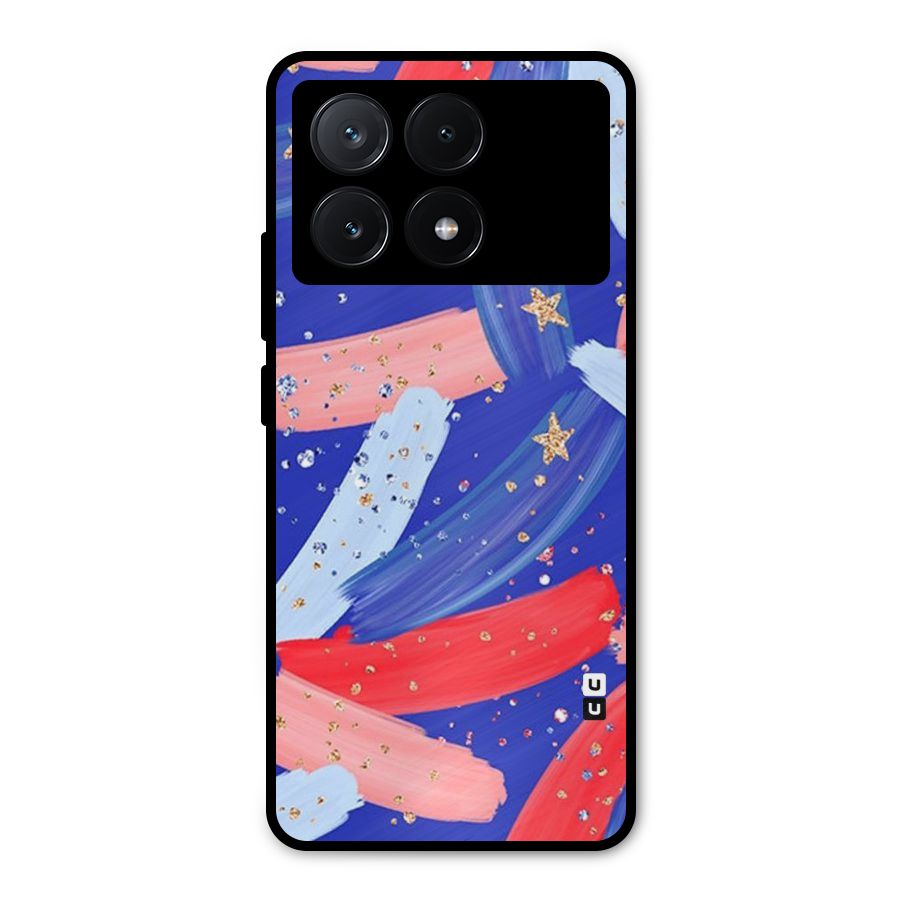 Paint Stars Metal Back Case for Poco X6 Pro