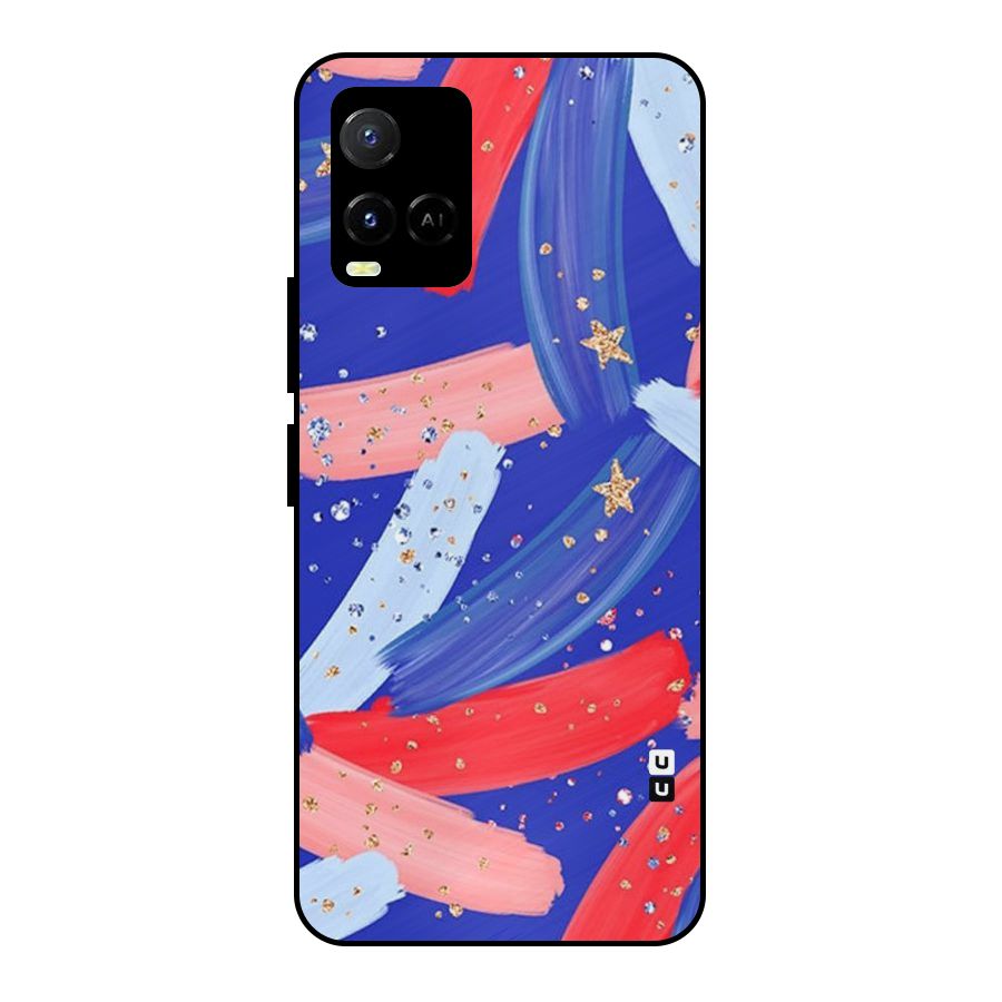 Paint Stars Metal Back Case for Vivo Y21G