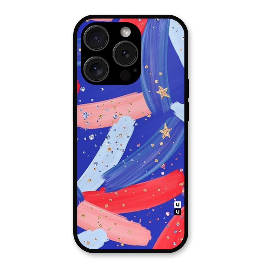 Paint Stars Metal Back Case for iPhone 15 Pro