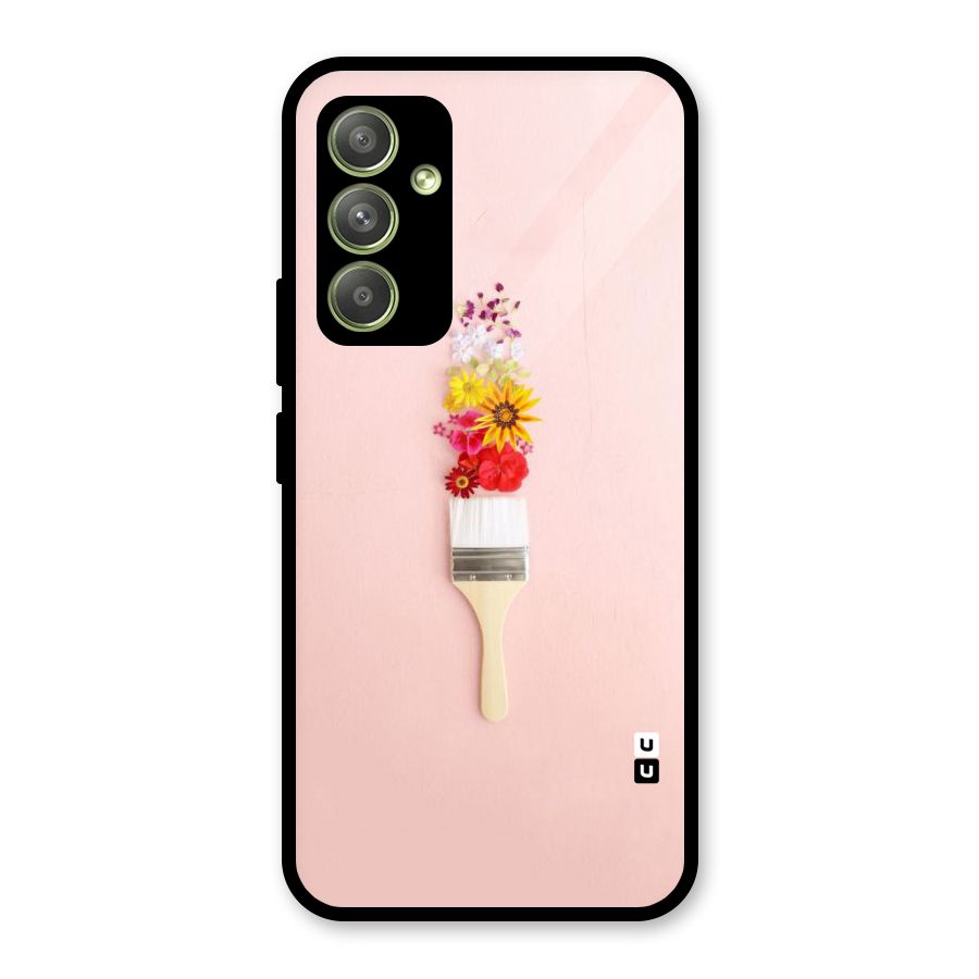 Painted Flowers Glass Back Case for Galaxy A54