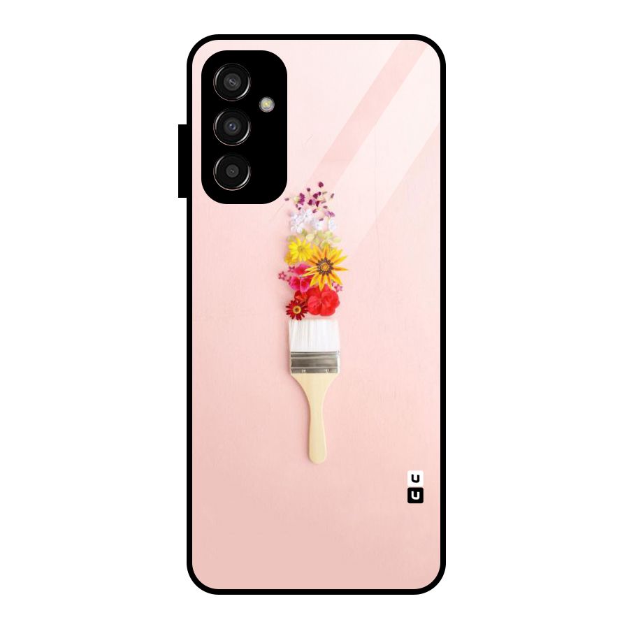 Painted Flowers Glass Back Case for Galaxy F13
