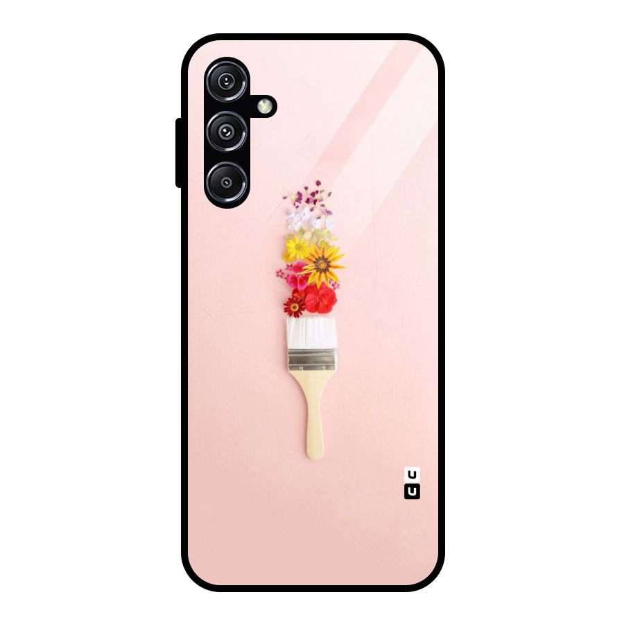 Painted Flowers Glass Back Case for Galaxy M34 5G