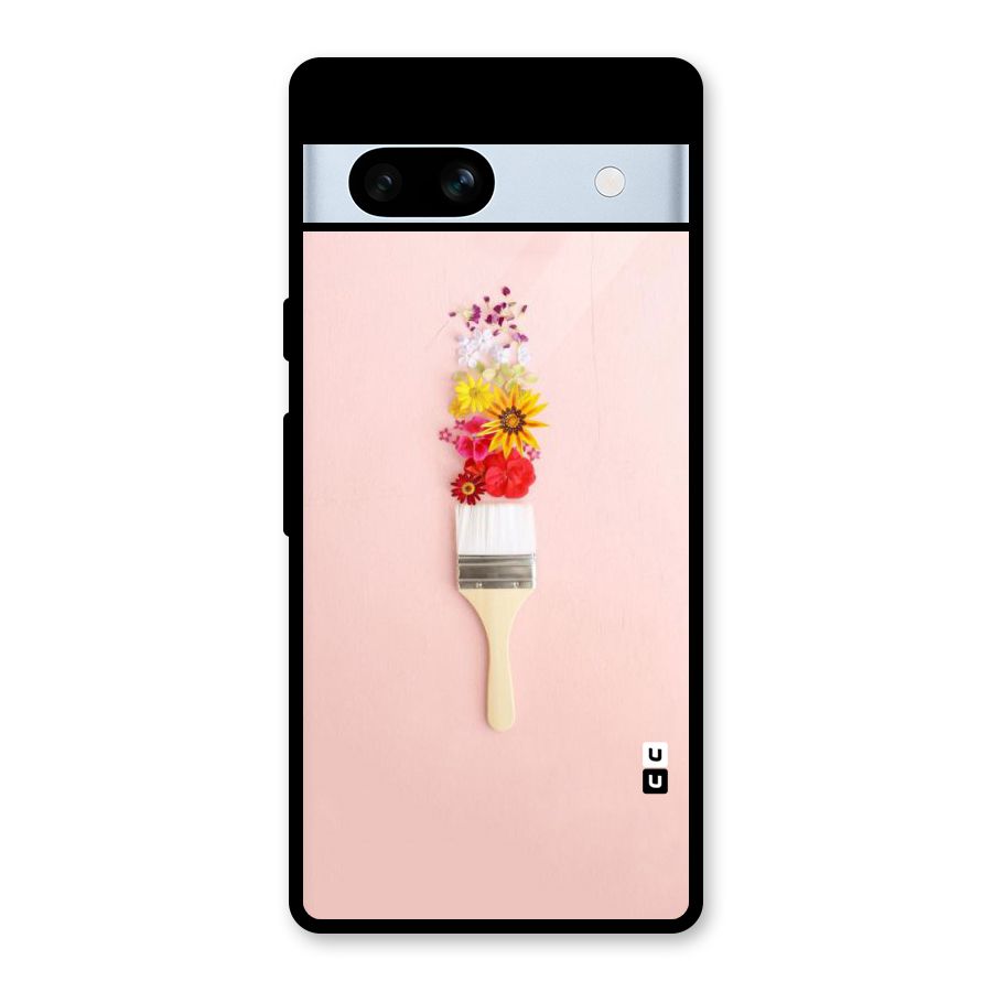 Painted Flowers Glass Back Case for Google Pixel 7a
