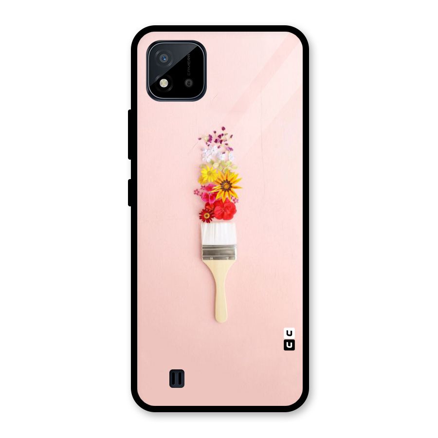 Painted Flowers Glass Back Case for Realme C11 2021