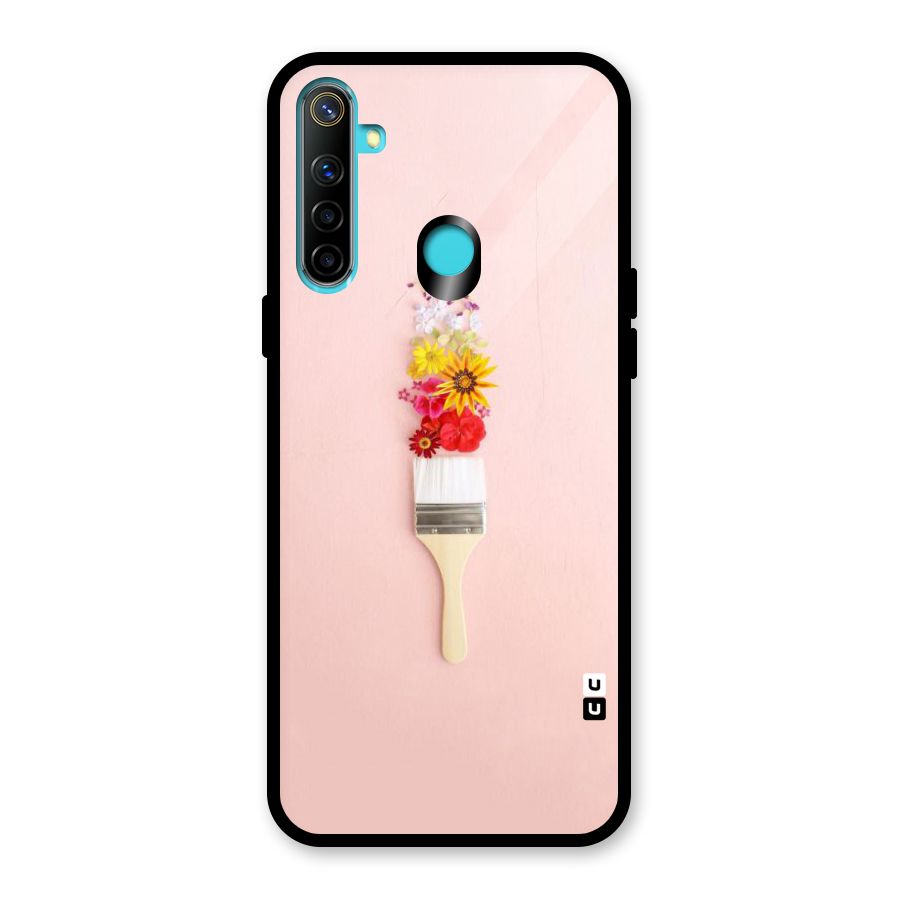 Painted Flowers Glass Back Case for Realme Narzo 10