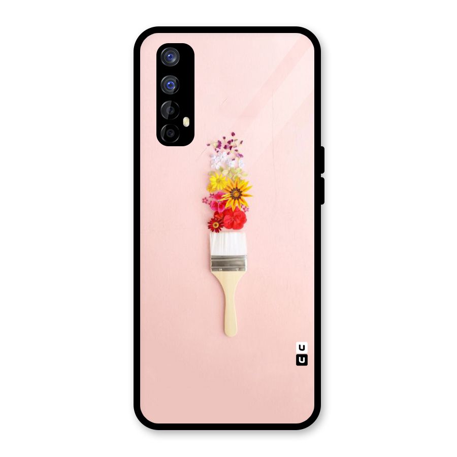 Painted Flowers Glass Back Case for Realme Narzo 20 Pro