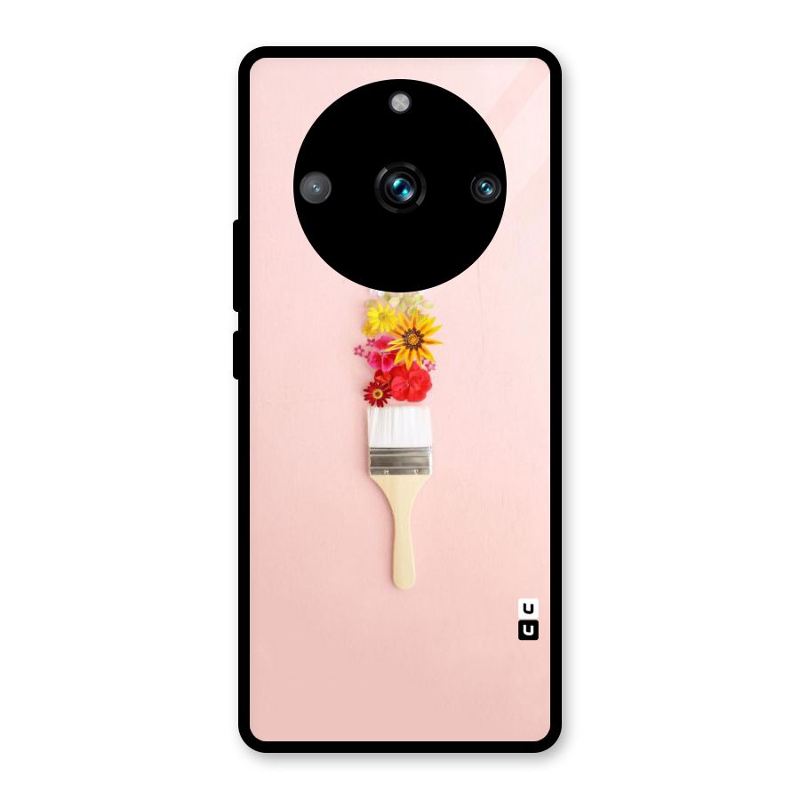 Painted Flowers Glass Back Case for Realme Narzo 60 Pro