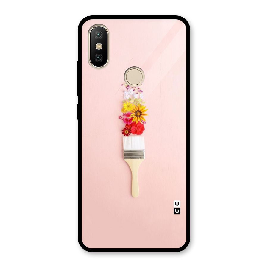 Painted Flowers Glass Back Case for Redmi A2