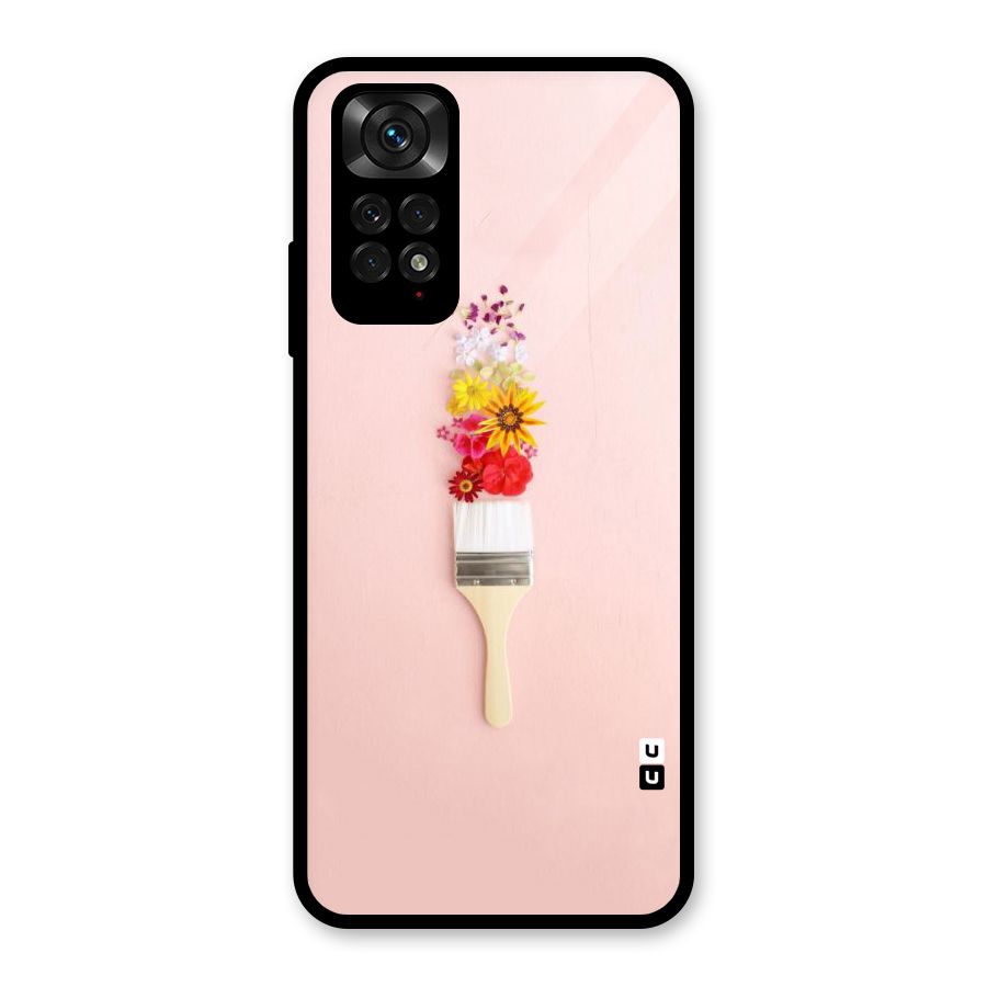 Painted Flowers Glass Back Case for Redmi Note 11S