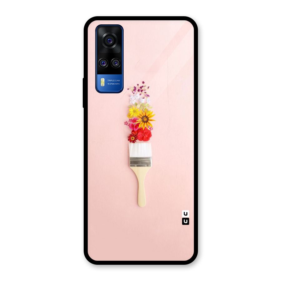 Painted Flowers Glass Back Case for Vivo Y31