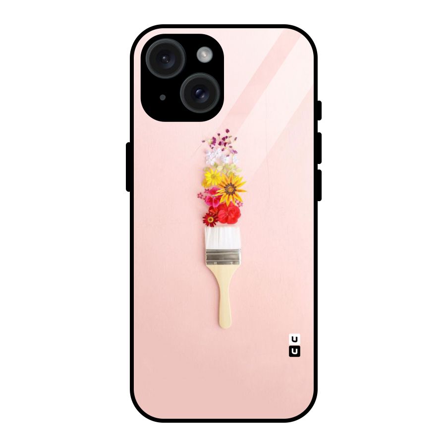 Painted Flowers Glass Back Case for iPhone 15