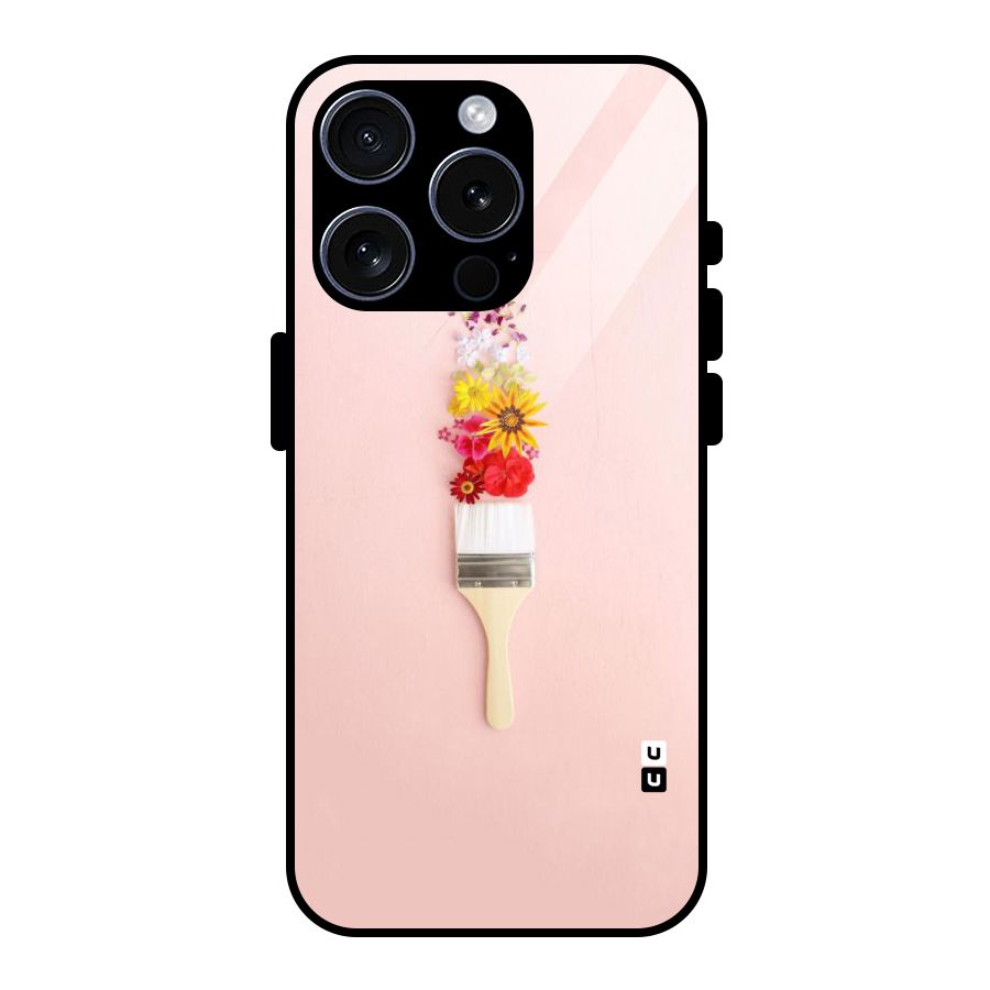 Painted Flowers Glass Back Case for iPhone 15 Pro