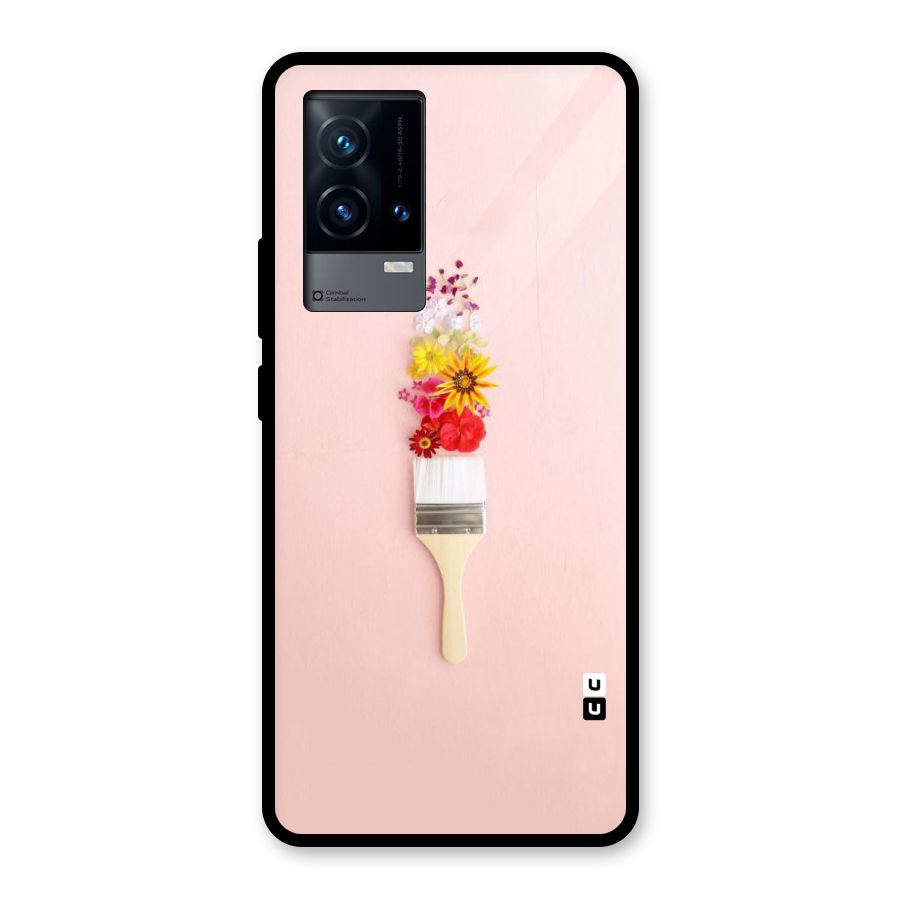 Painted Flowers Glass Back Case for iQOO 9 5G