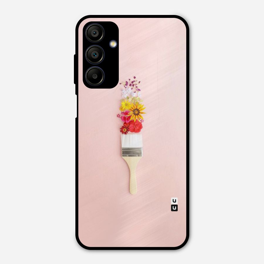 Painted Flowers Metal Back Case for Galaxy A15 5G