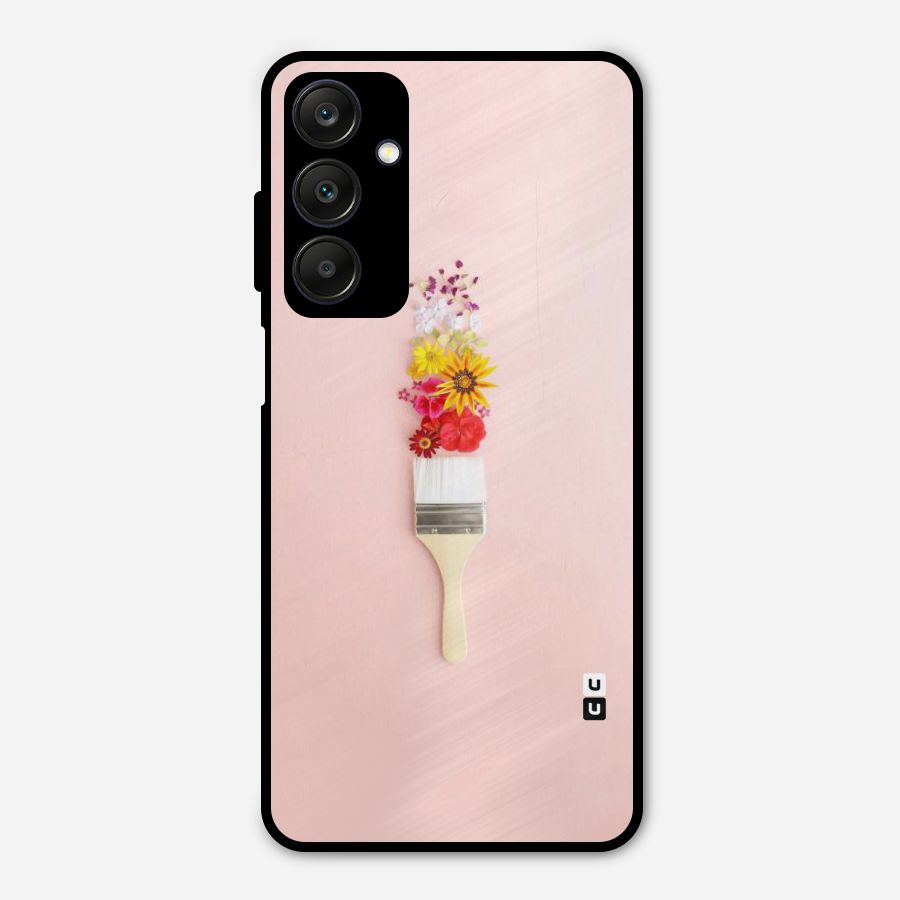 Painted Flowers Metal Back Case for Galaxy A25 5G