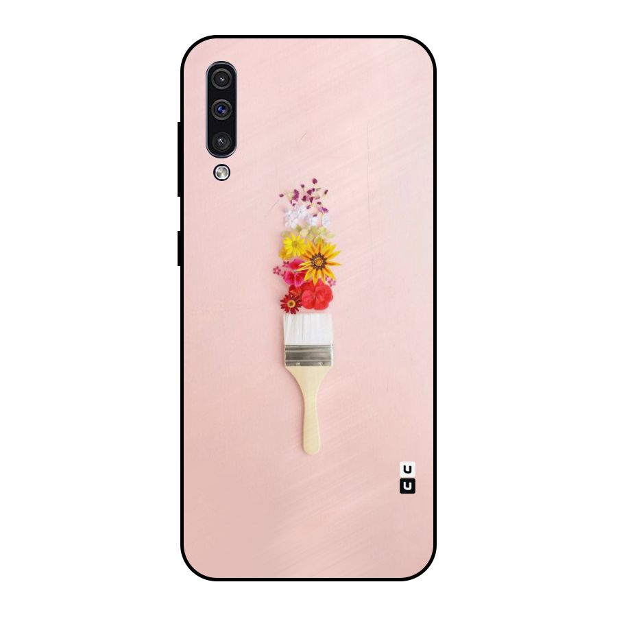 Painted Flowers Metal Back Case for Galaxy A30s