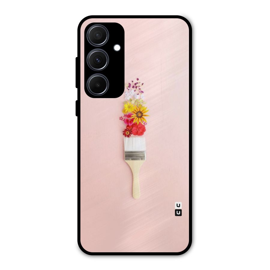 Painted Flowers Metal Back Case for Galaxy A35