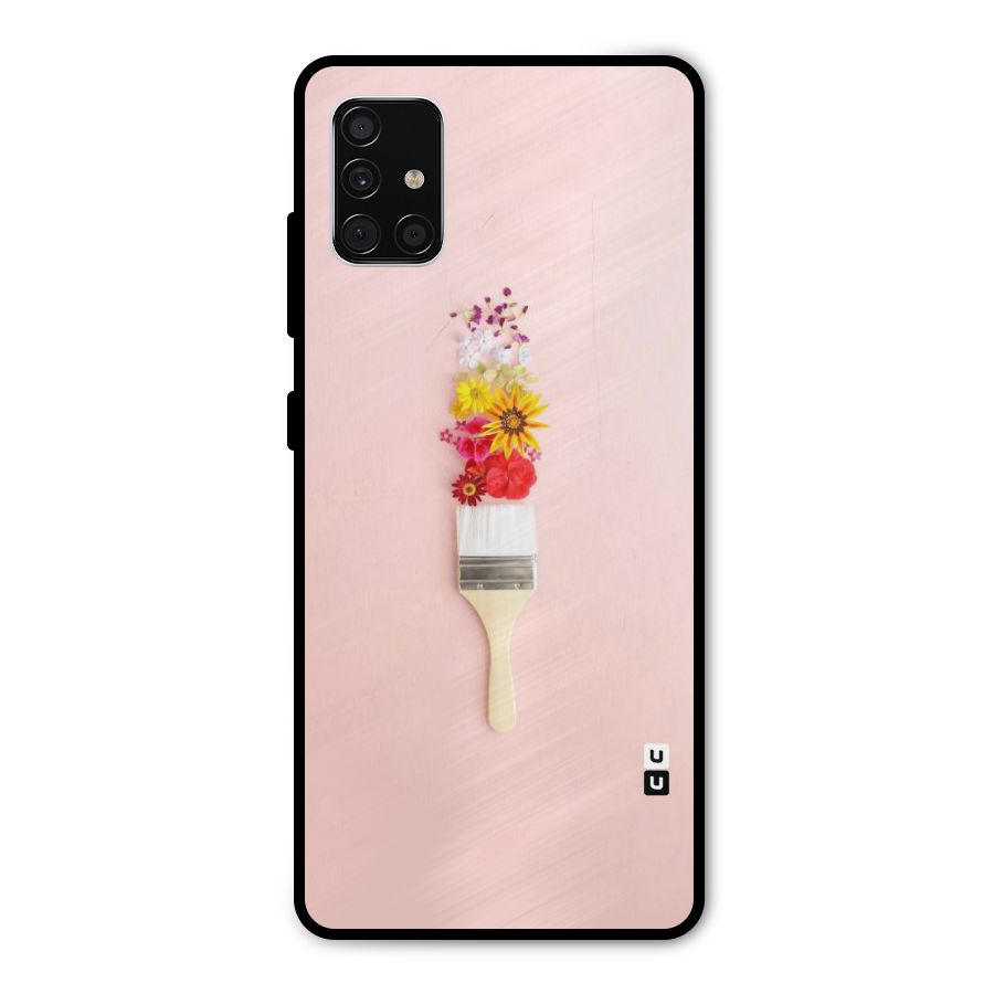 Painted Flowers Metal Back Case for Galaxy A51