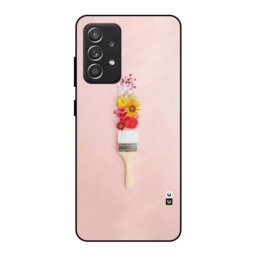 Painted Flowers Metal Back Case for Galaxy A52