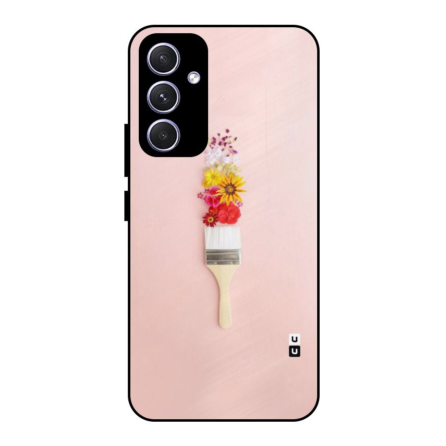 Painted Flowers Metal Back Case for Galaxy A54