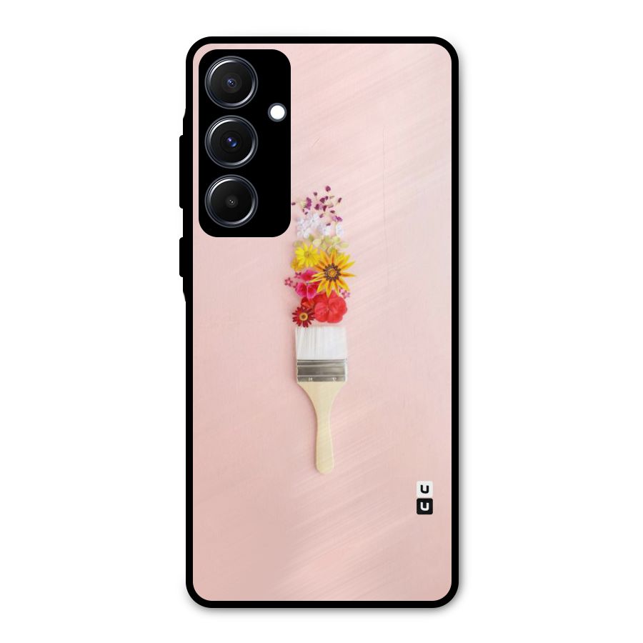 Painted Flowers Metal Back Case for Galaxy A55