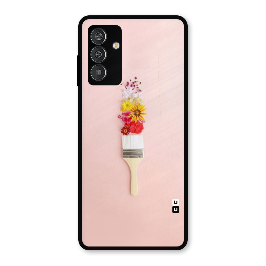 Painted Flowers Metal Back Case for Galaxy F13