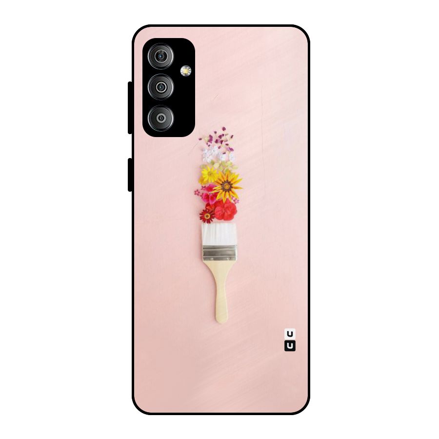 Painted Flowers Metal Back Case for Galaxy F23