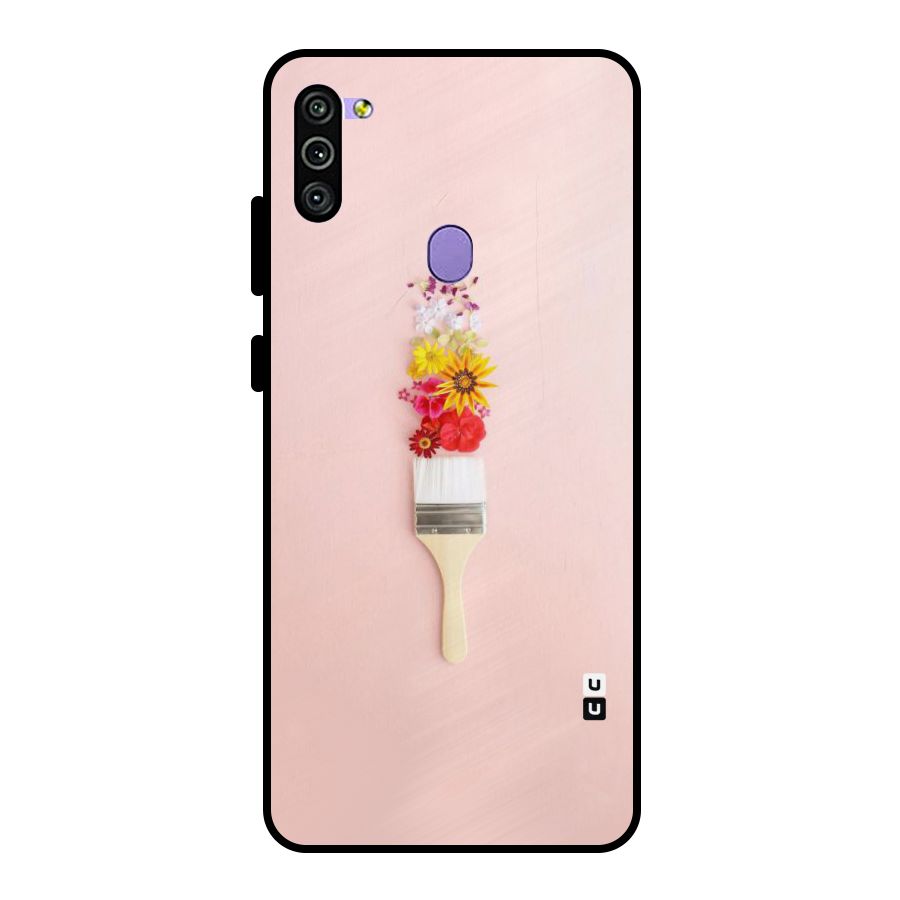 Painted Flowers Metal Back Case for Galaxy M11