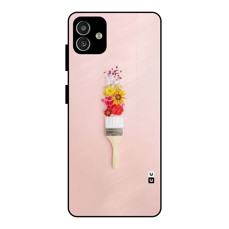 Painted Flowers Metal Back Case for Galaxy M13 5G