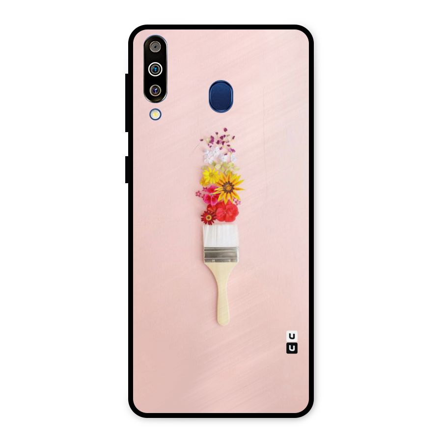 Painted Flowers Metal Back Case for Galaxy M30