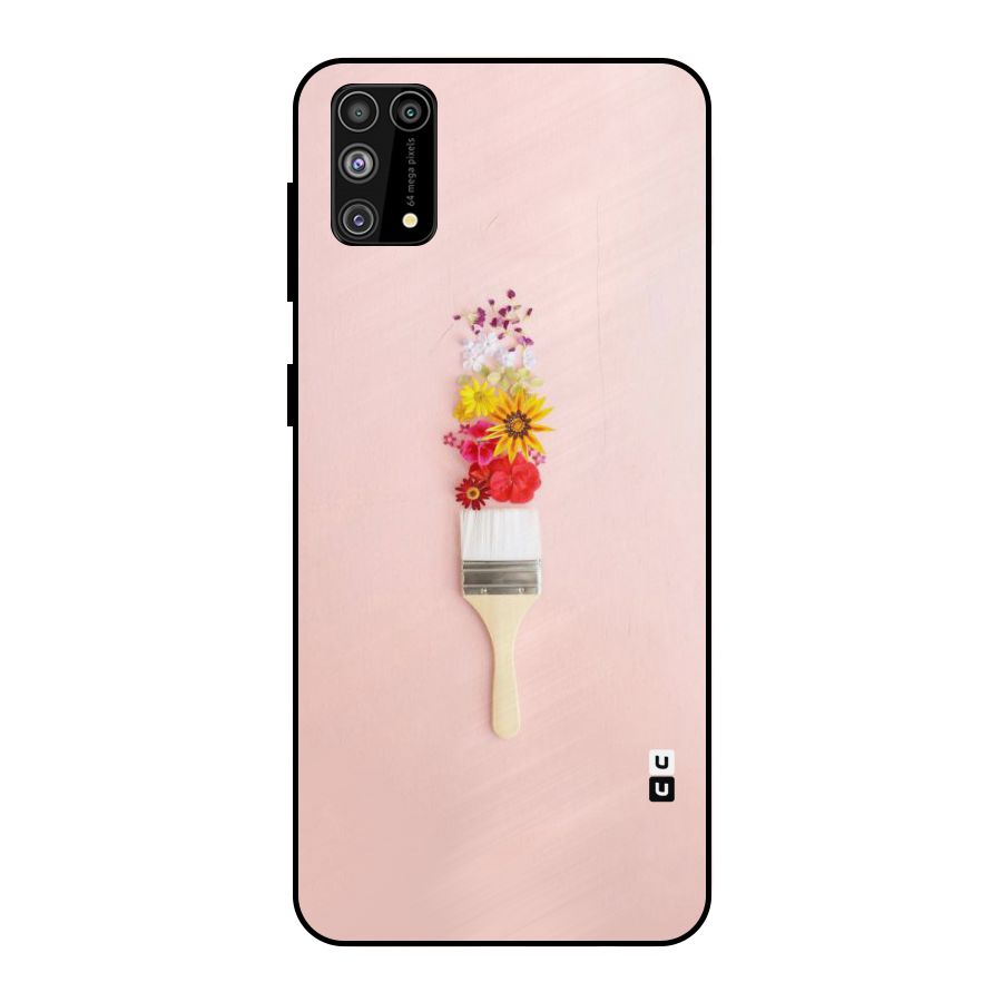 Painted Flowers Metal Back Case for Galaxy M31