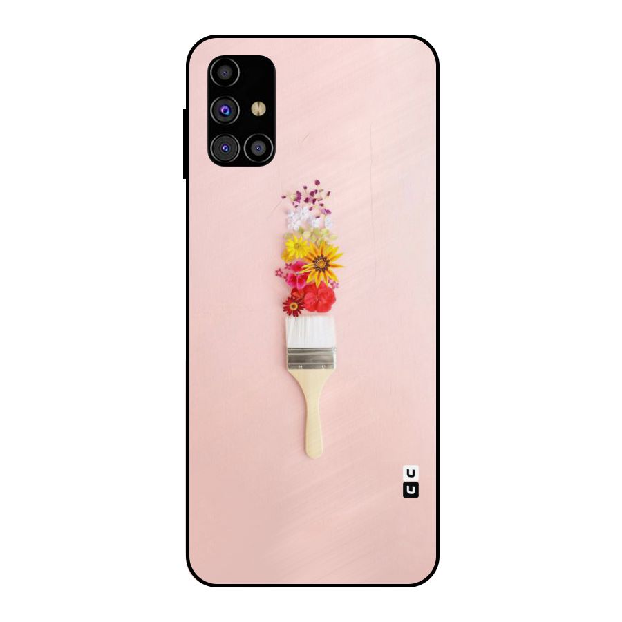 Painted Flowers Metal Back Case for Galaxy M31s