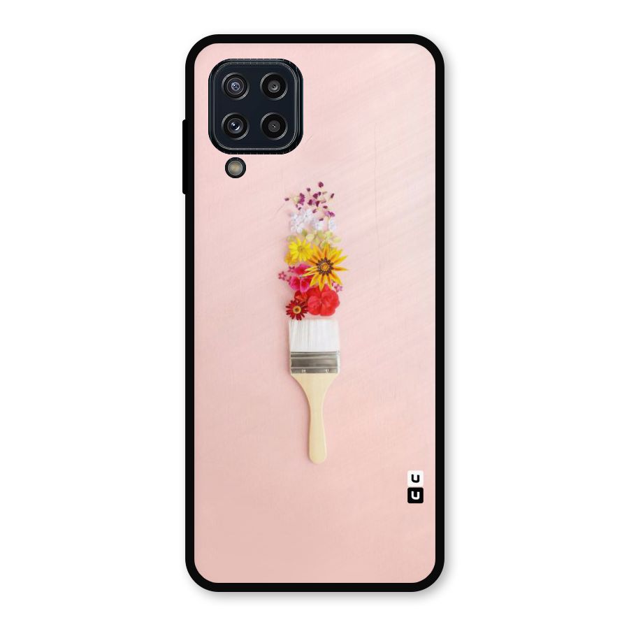 Painted Flowers Metal Back Case for Galaxy M32